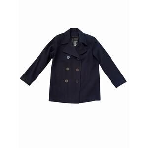 Vintage VTG J Percy 100% Merino Wool Women’s 6 Coat Jacket Blue Double Breasted